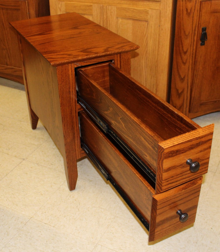 Danville Two Drawer Chair Side Table