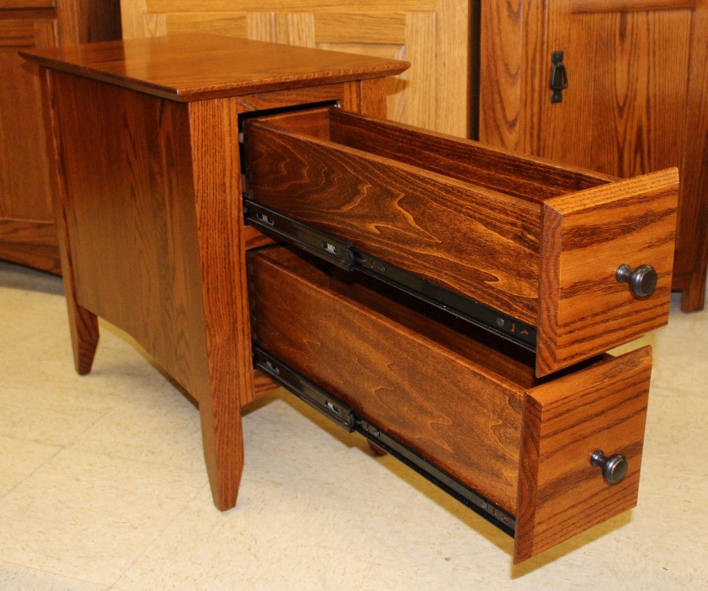 Danville Two Drawer Chair Side Table