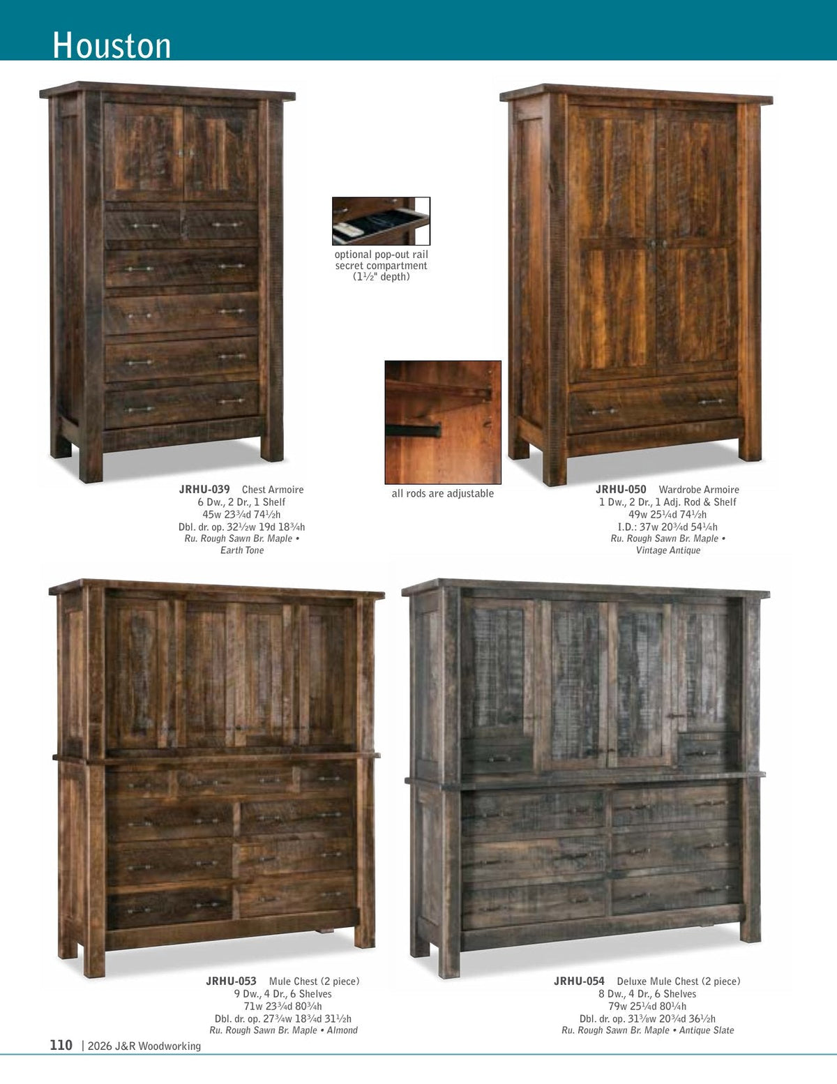 Houston 5 Drawer Chest – 37½"W