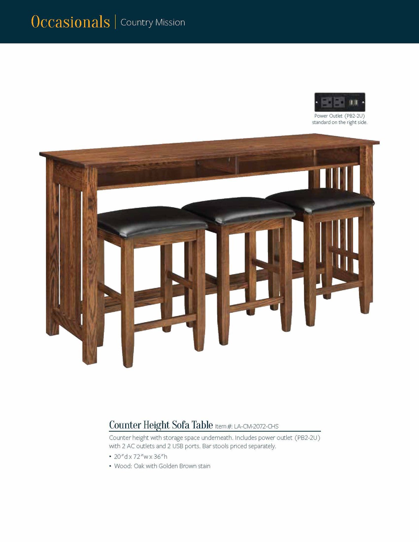 Country Mission 48" Coffee Table