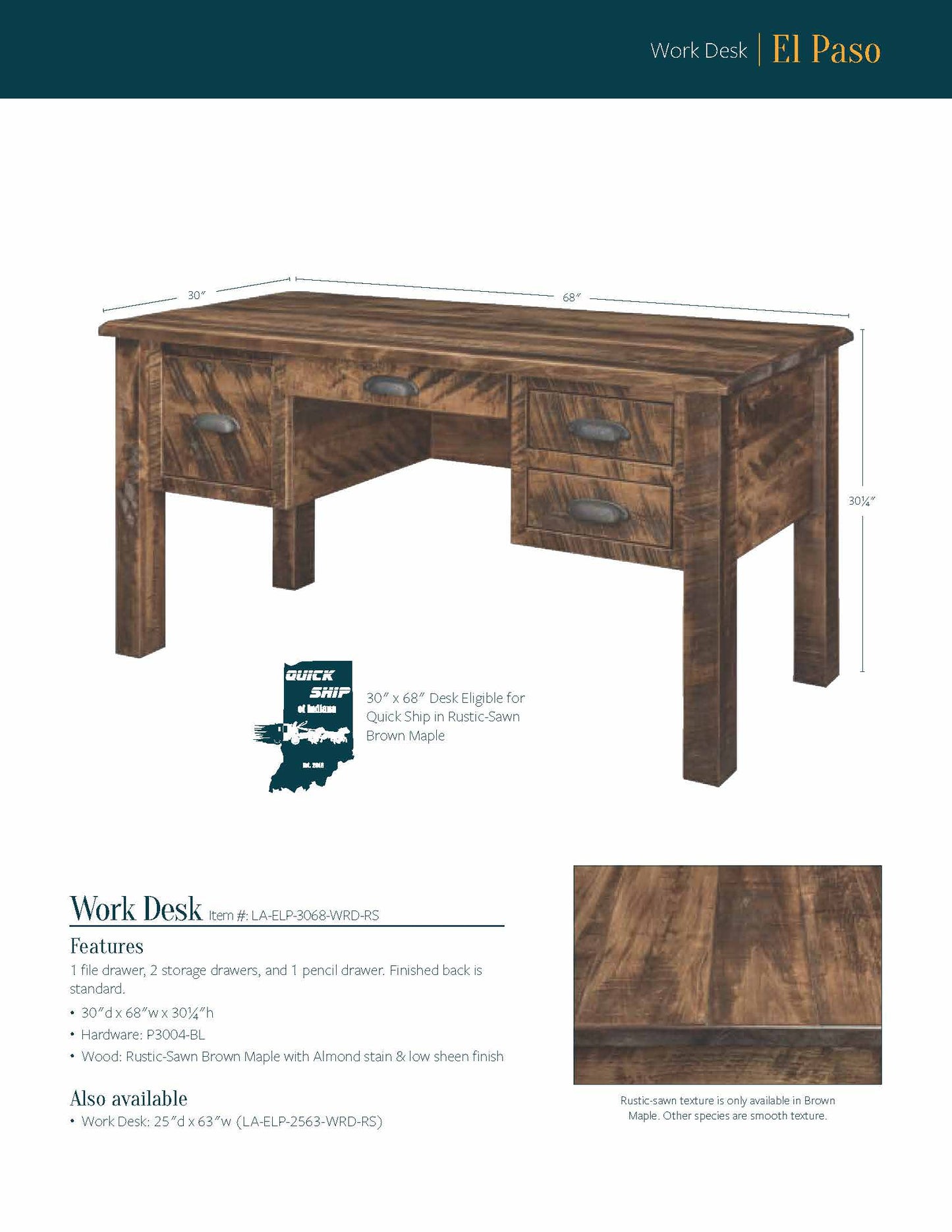 El Paso Counter Height Sofa Table