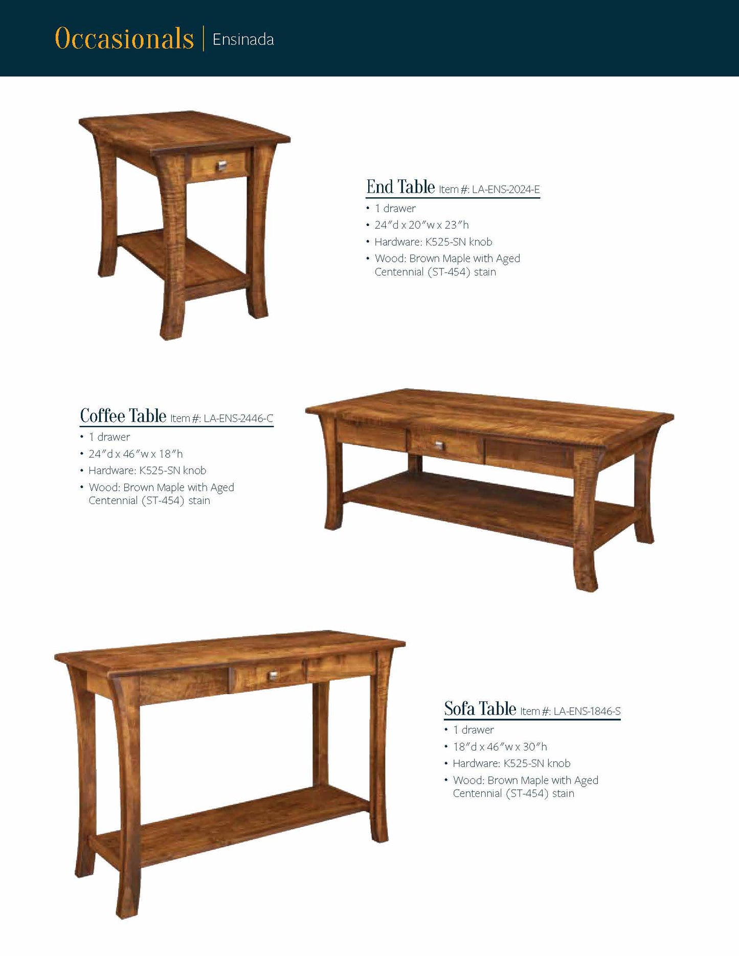 Ensinada 24" End Table with Drawer