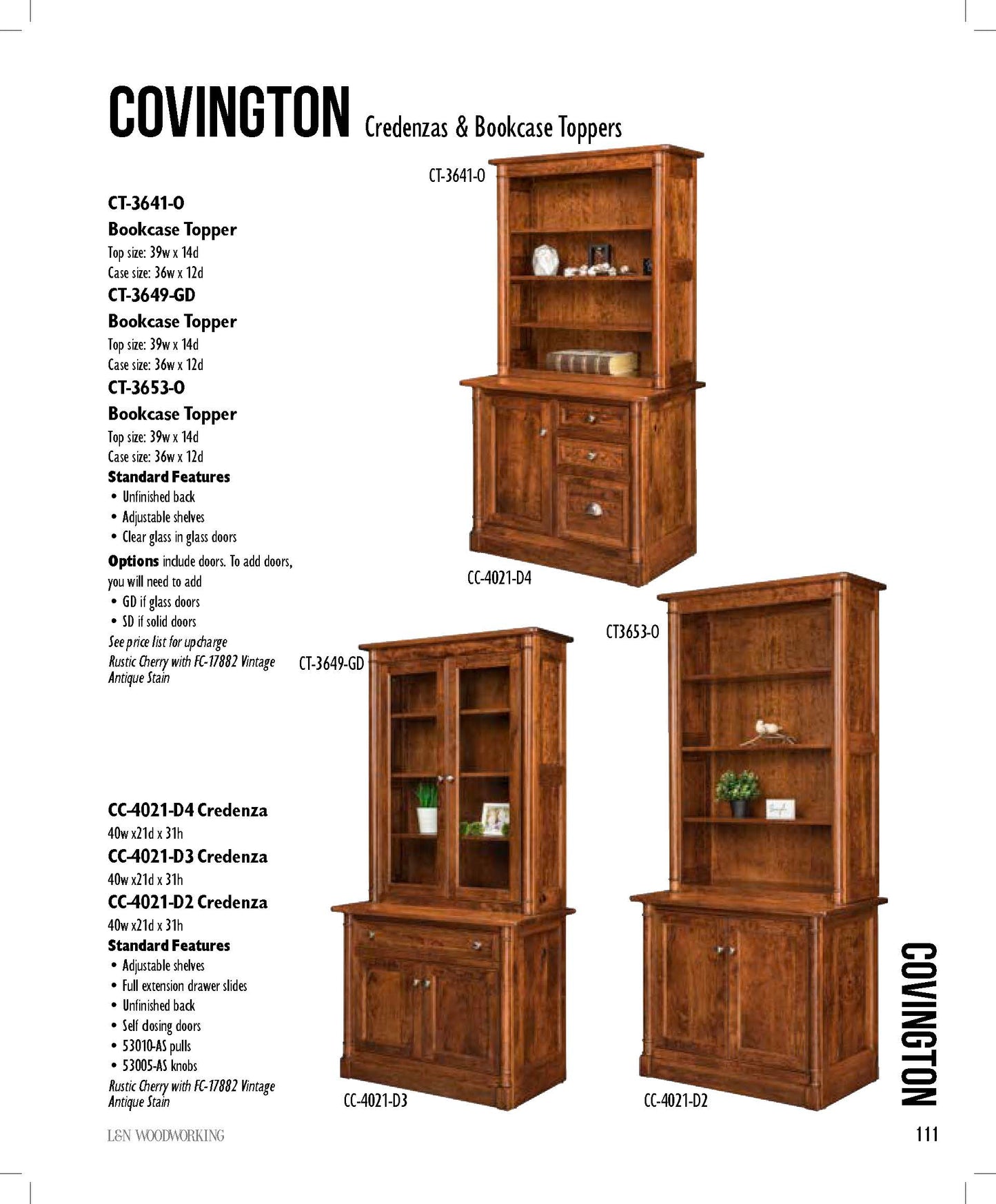 Covington 2 Door Credenza & Bookcase Topper