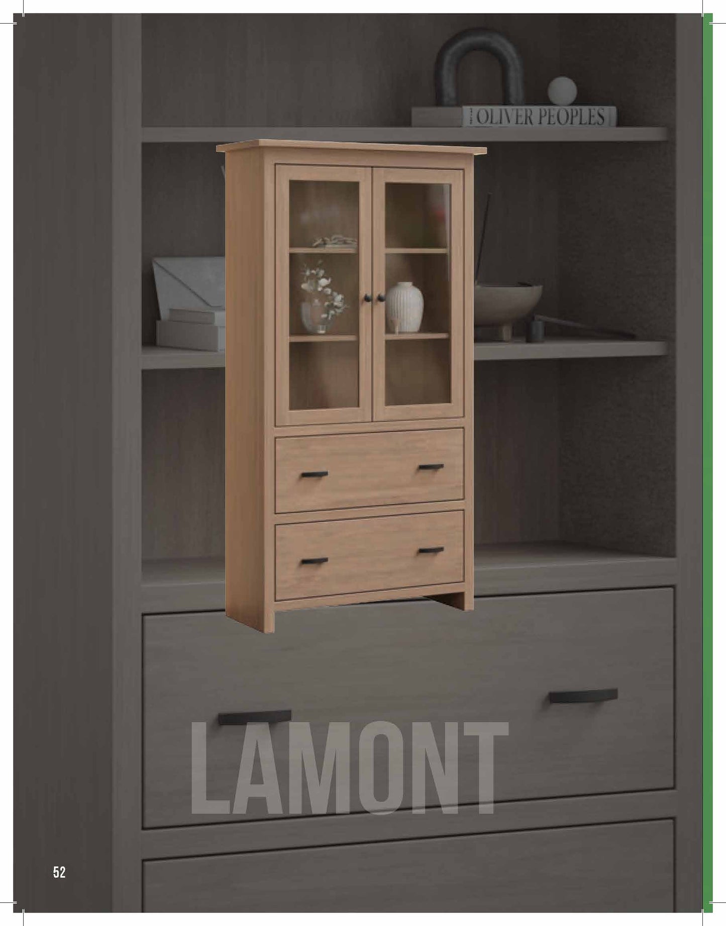 Lamont 36" Bookcase With Glass Doors and Drawer(s)