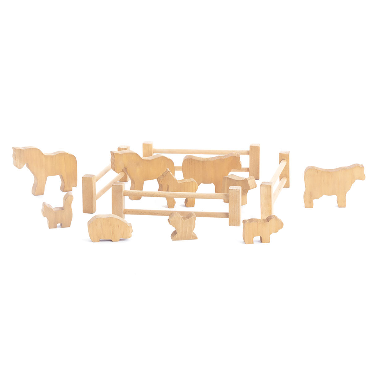 Farm Animals with 4 Fence Pieces