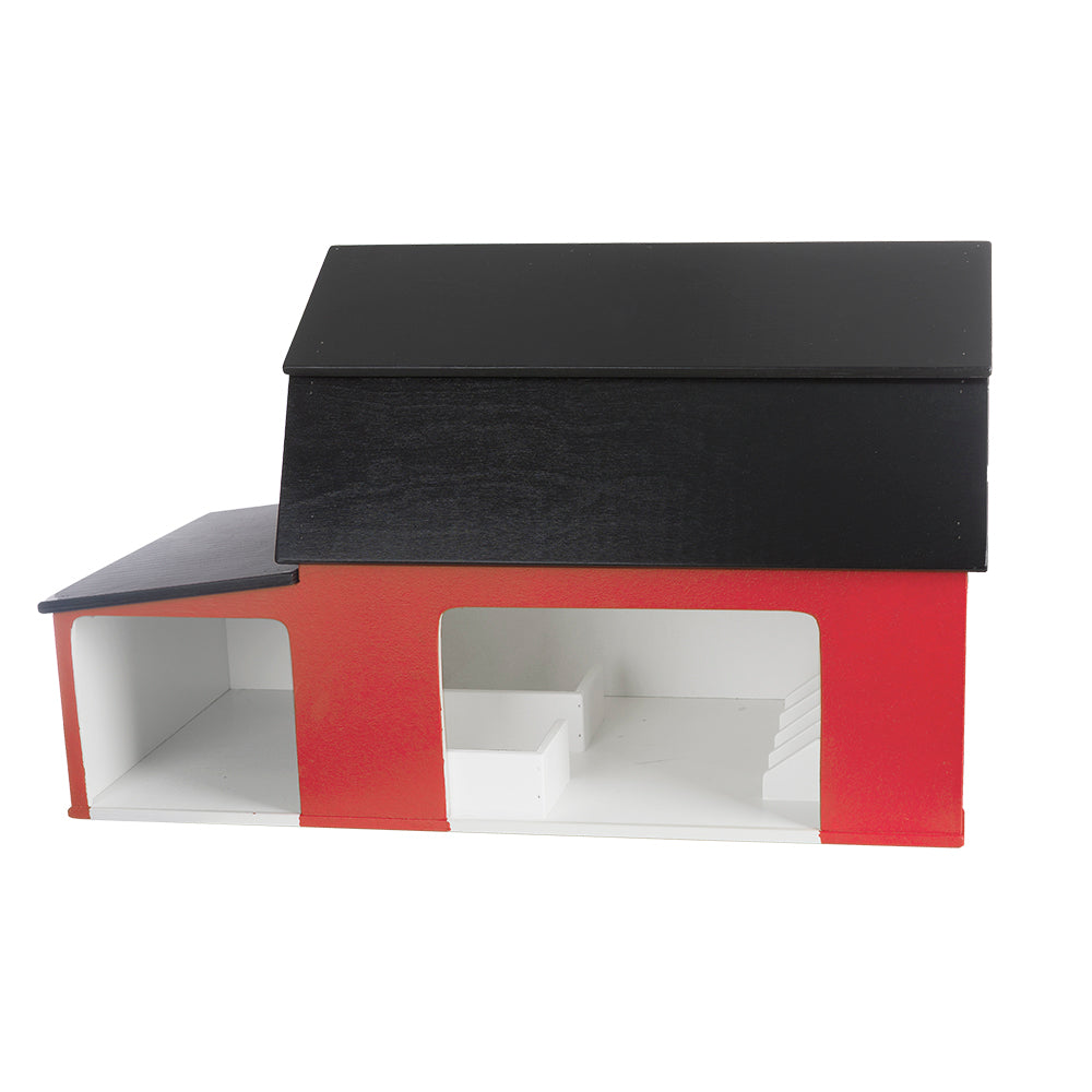 Red Barn with Black Roof