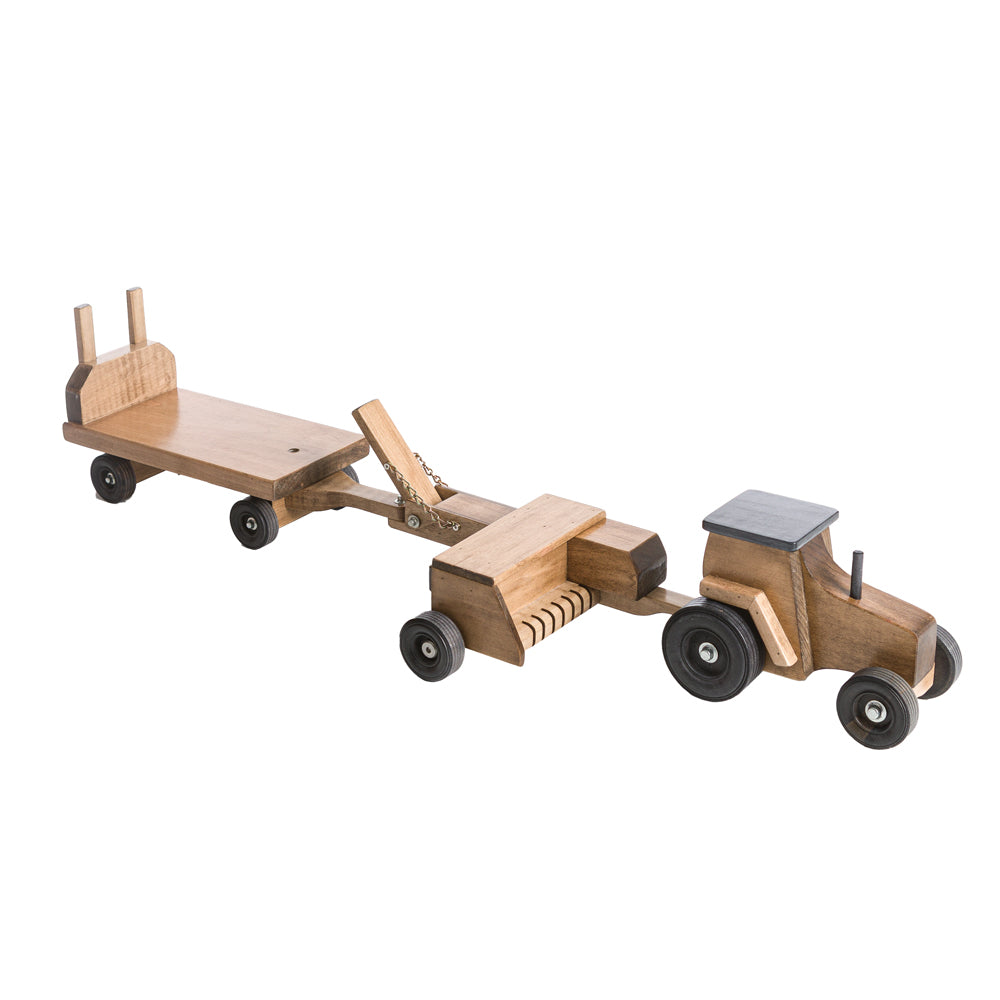 Tractor with Hay Baler and Hay Wagon Set