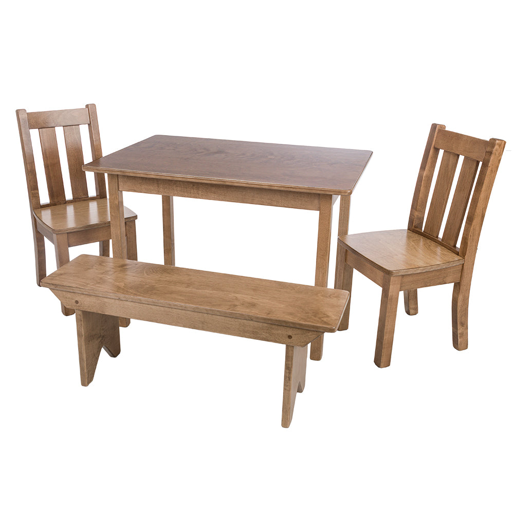 Child's 20" x 30" Table, 2 Kenwood Chairs and Bench Set