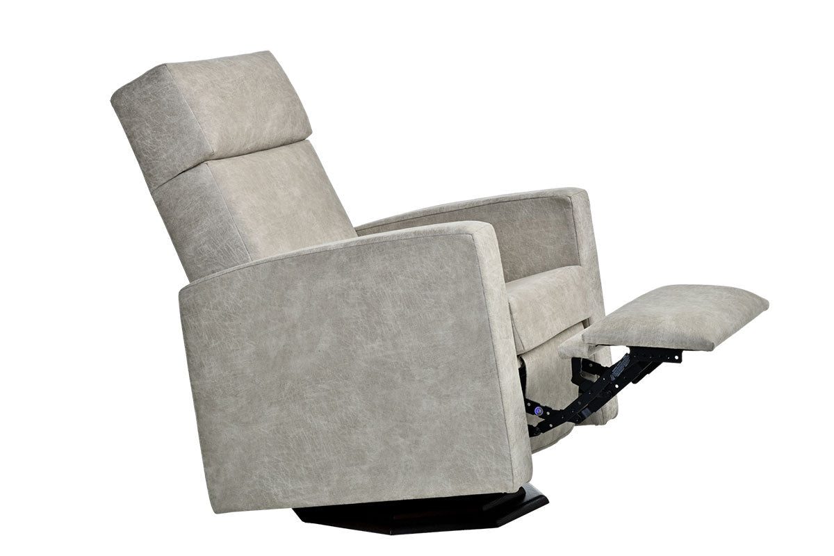 Modern Shaker Swivel Glider Recliner - Wooden Octagon Base