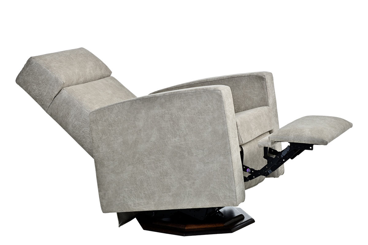 Modern Shaker Swivel Glider Recliner - Wooden Octagon Base