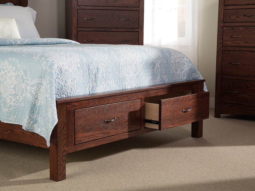 Lancaster Mission Raised Six Drawer Platform Bed