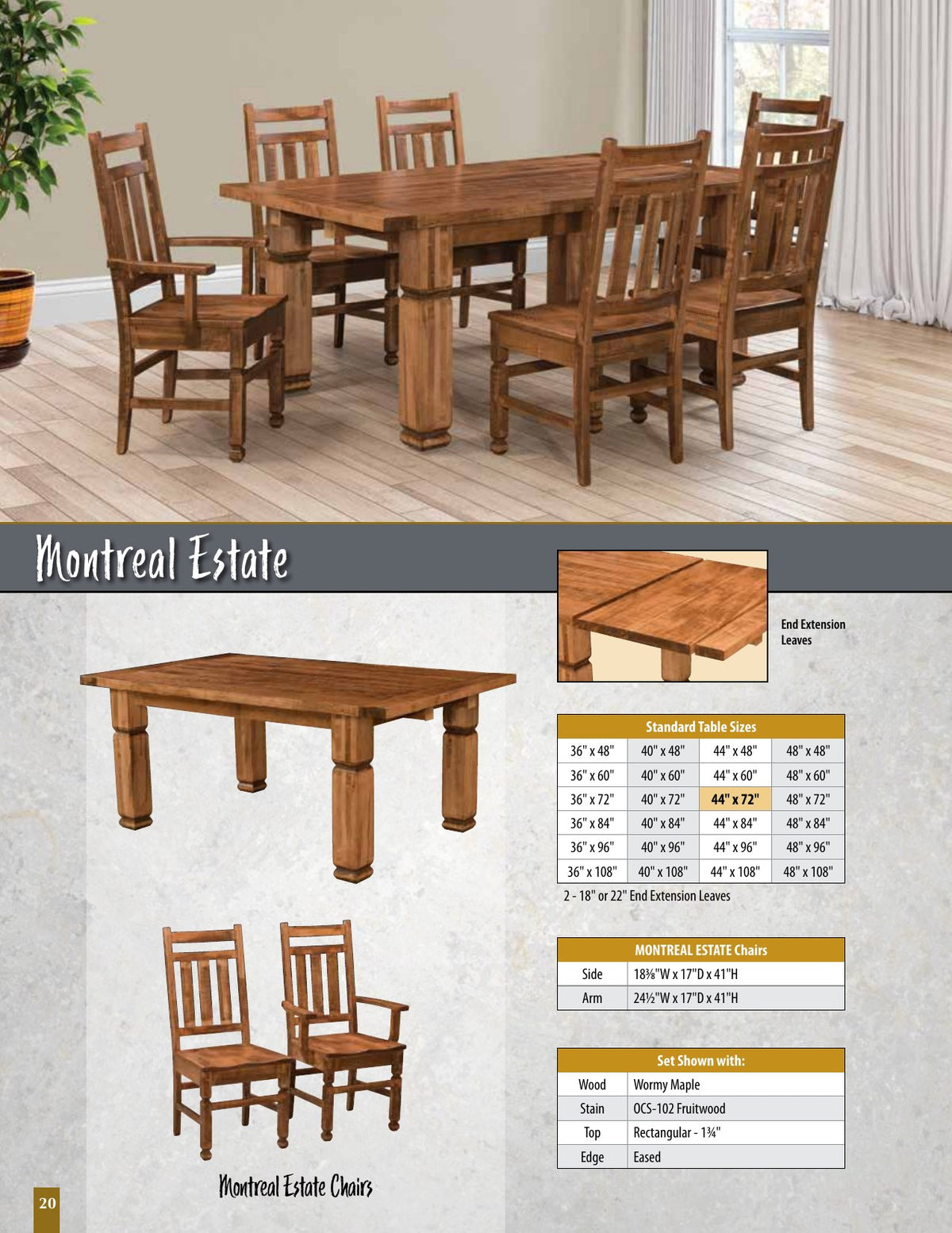 Montreal Estate Saw-Marked Farmhouse Table catalog page