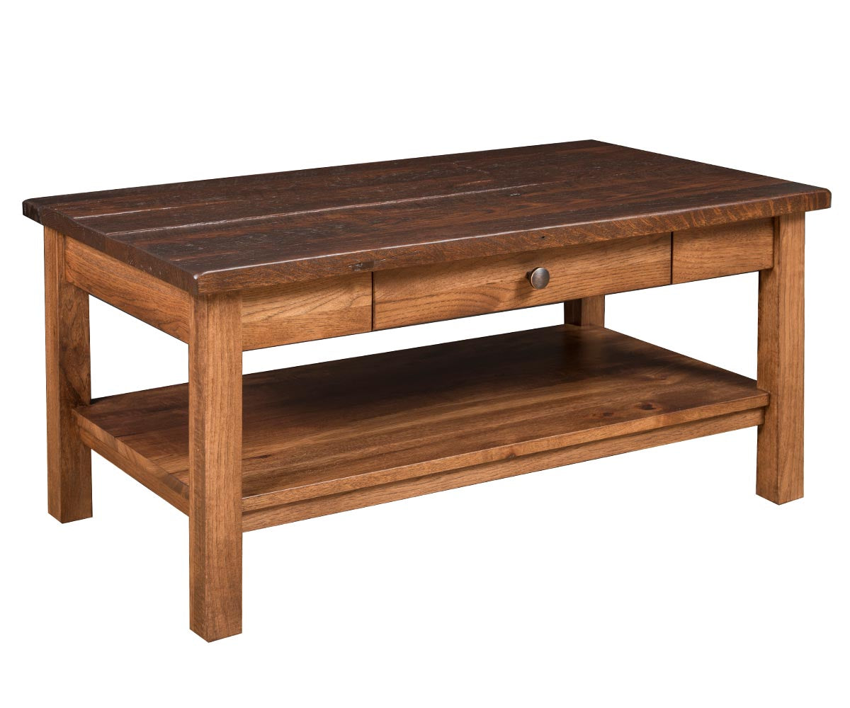 Amish Crafted Custom Coffee Table with Gun Storage - 48" W x 30" D x 20" H - Details on Attached Schematic - Rustic Walnut PCL 192 Natural Effect