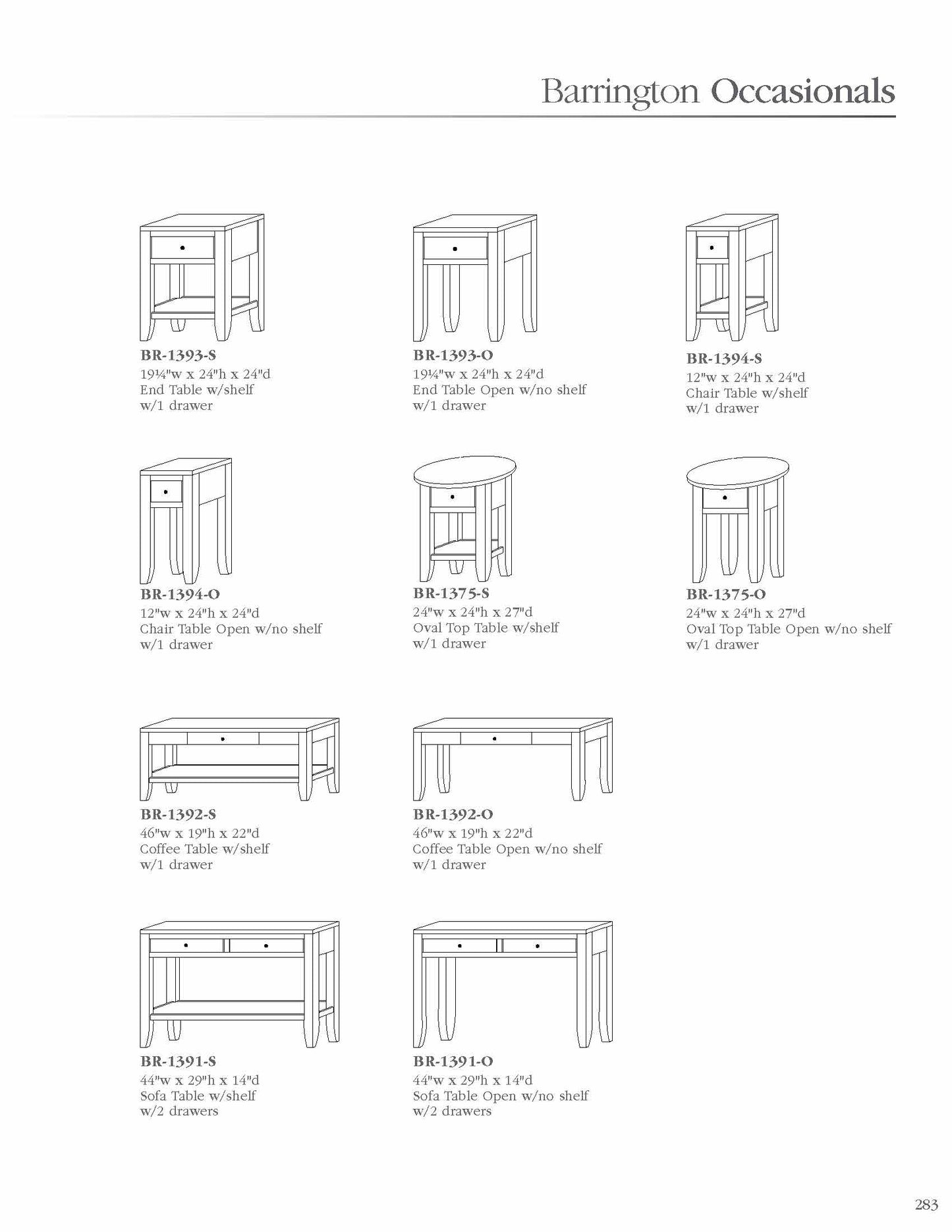Barrington Sofa Table w/Shelf w/2 Drawers