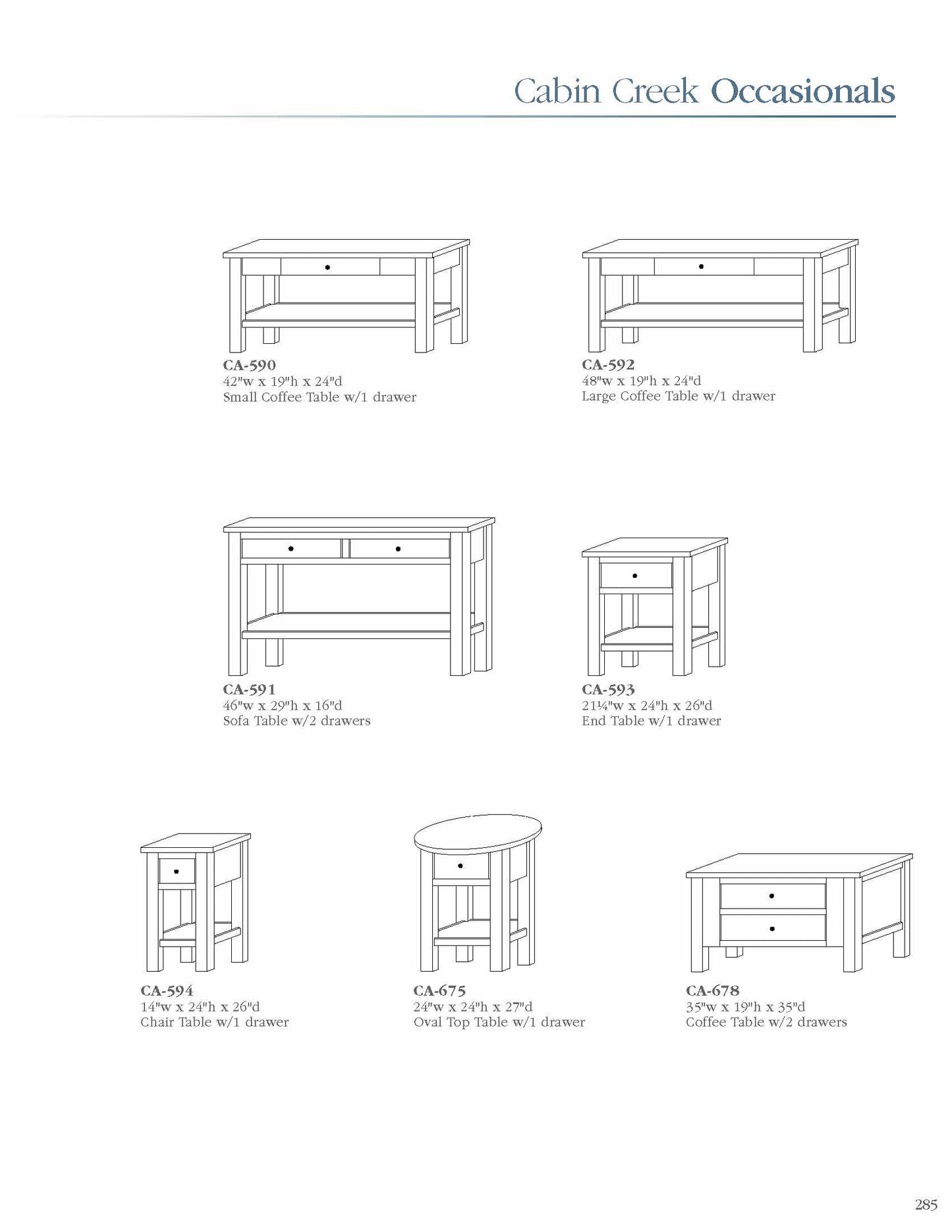 Cabin Creek Sofa Table w/2 Drawers