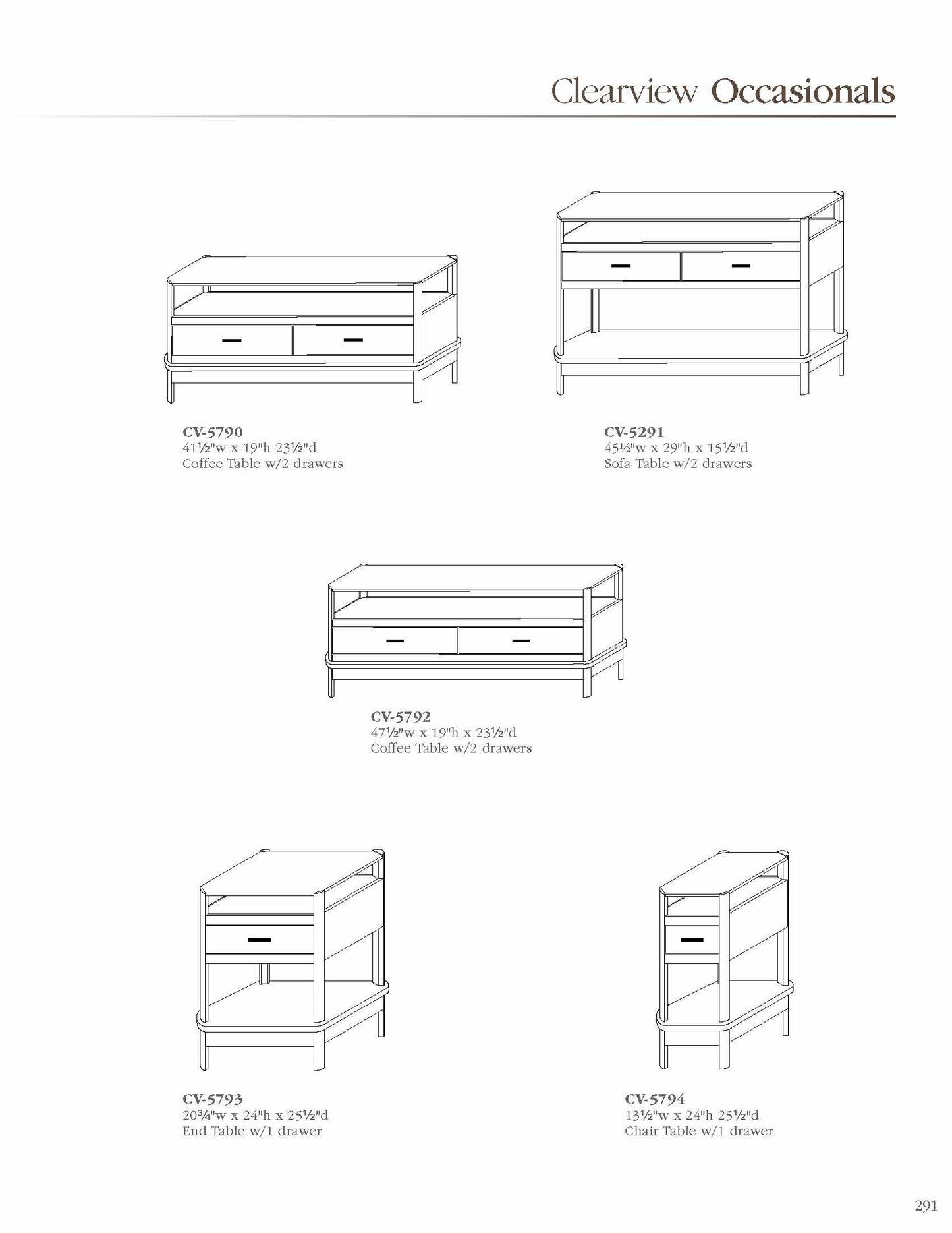 Clearview Sofa Table w/2 Drawers