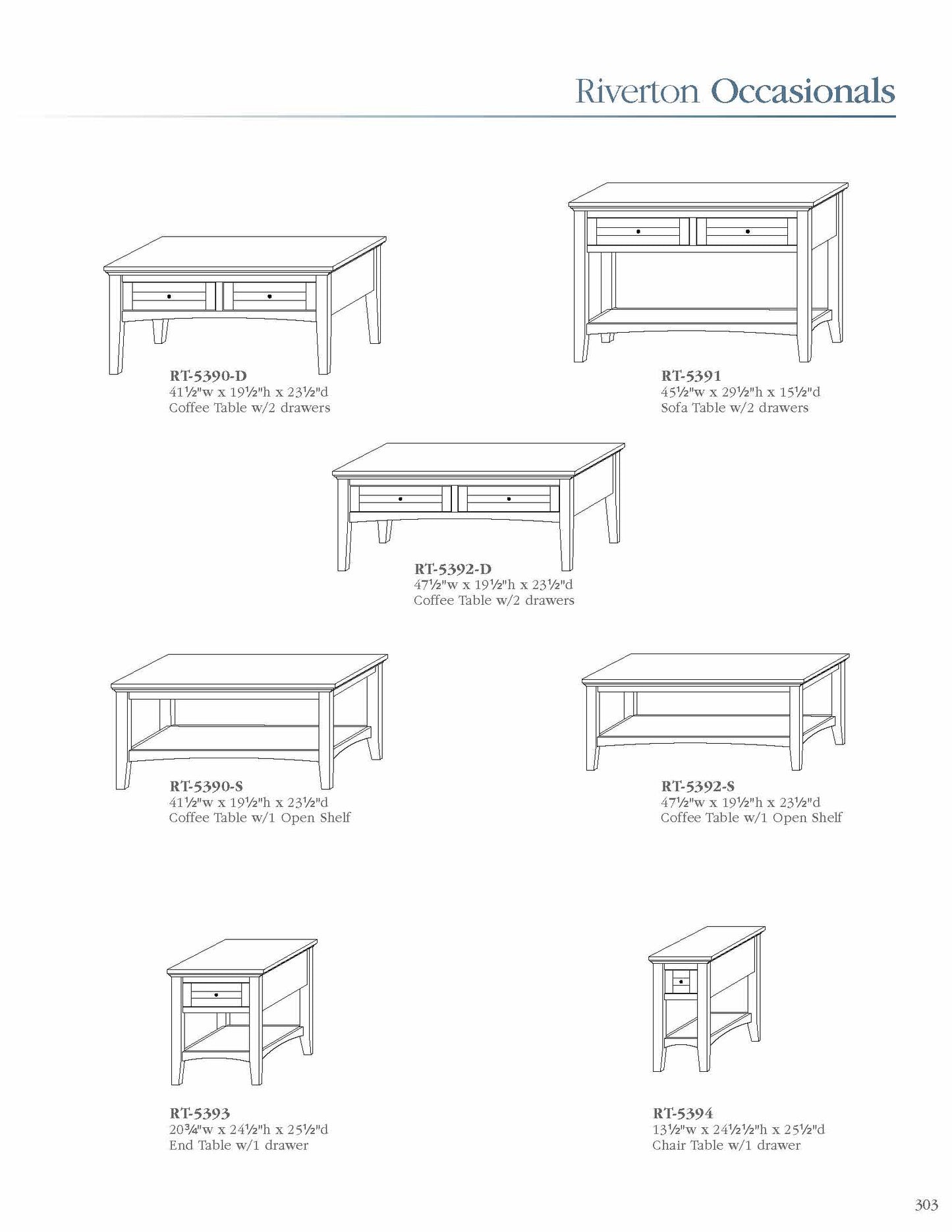 Riverton Sofa Table w/2 Drawers