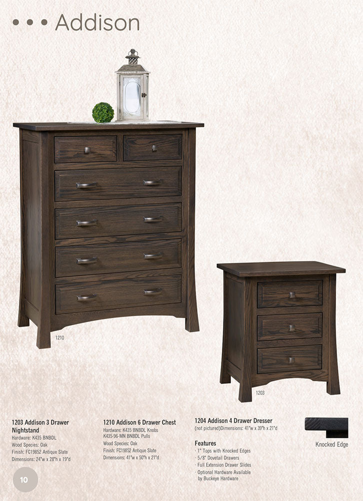 Addison 3 Drawer Nightstand