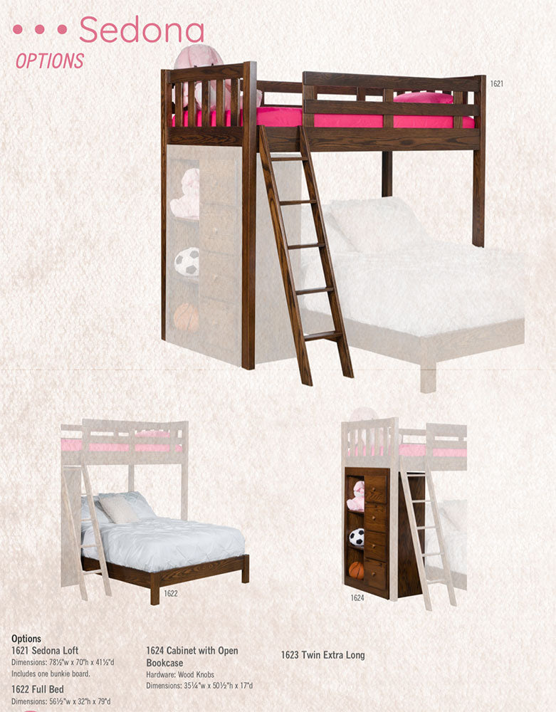 Sedona Twin x TwinBunk Bed With Bookcase