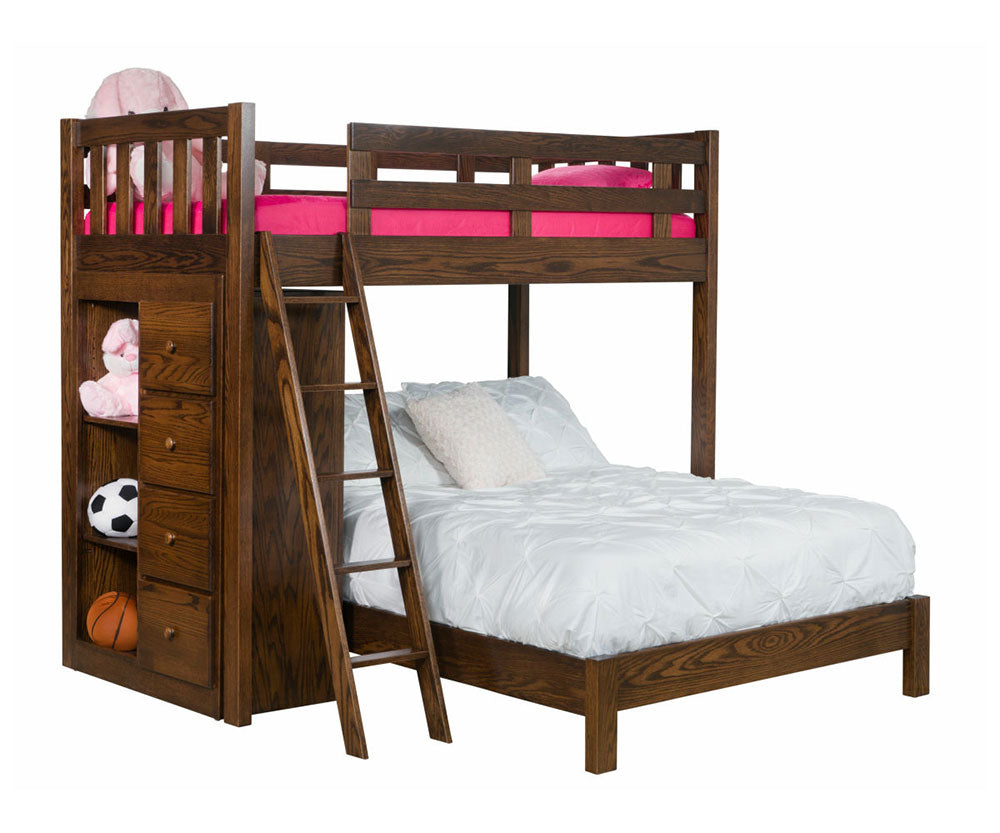 Sedona Twin x TwinBunk Bed With Bookcase