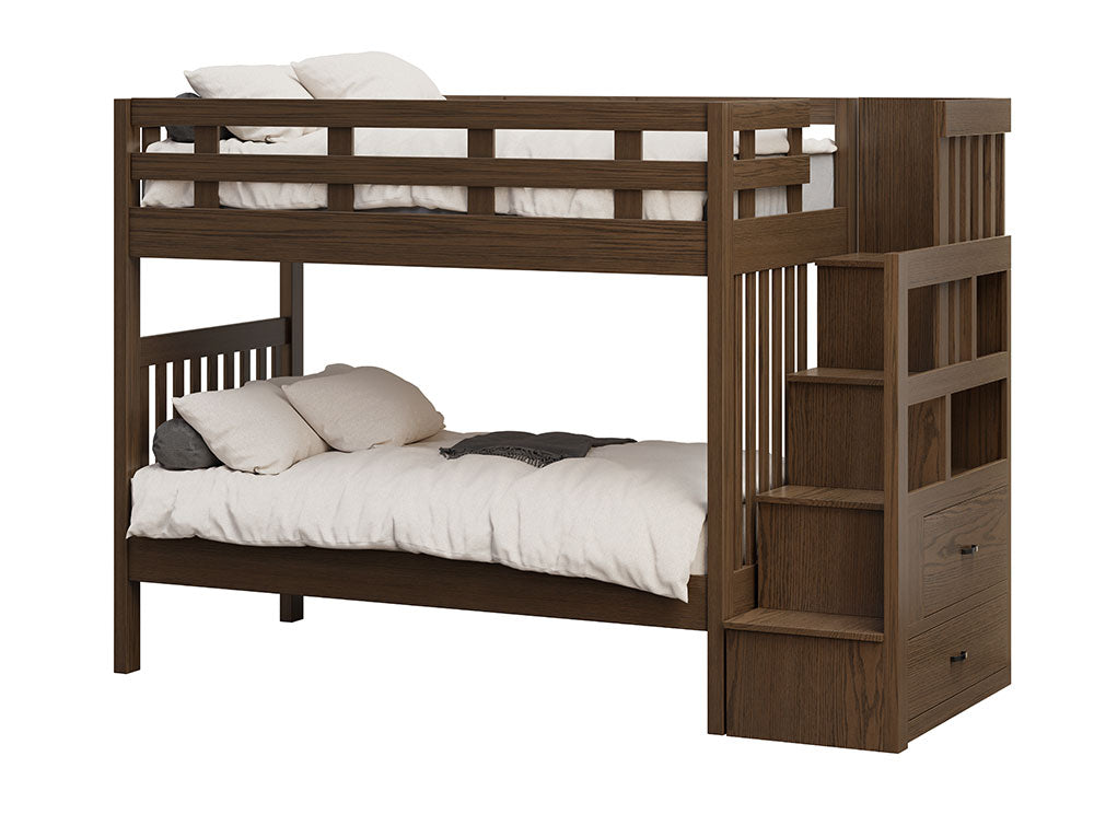 Kingston Twin xTwin Bunk Bed with Staircase