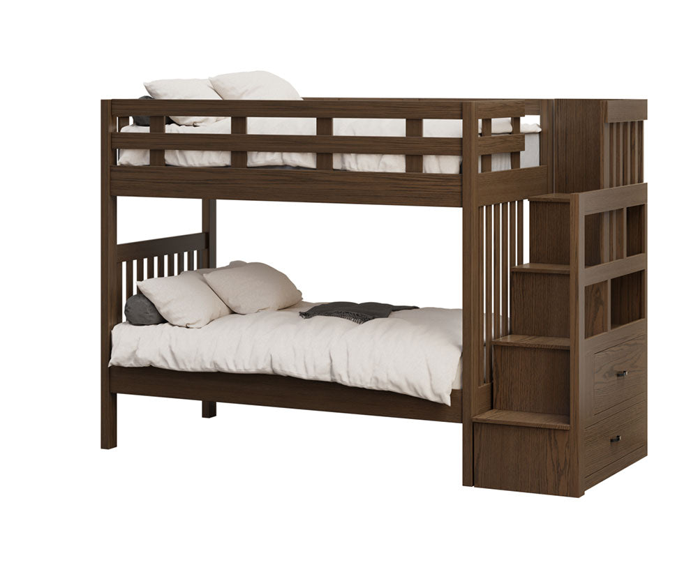 Kingston Twin xTwin Bunk Bed with Staircase