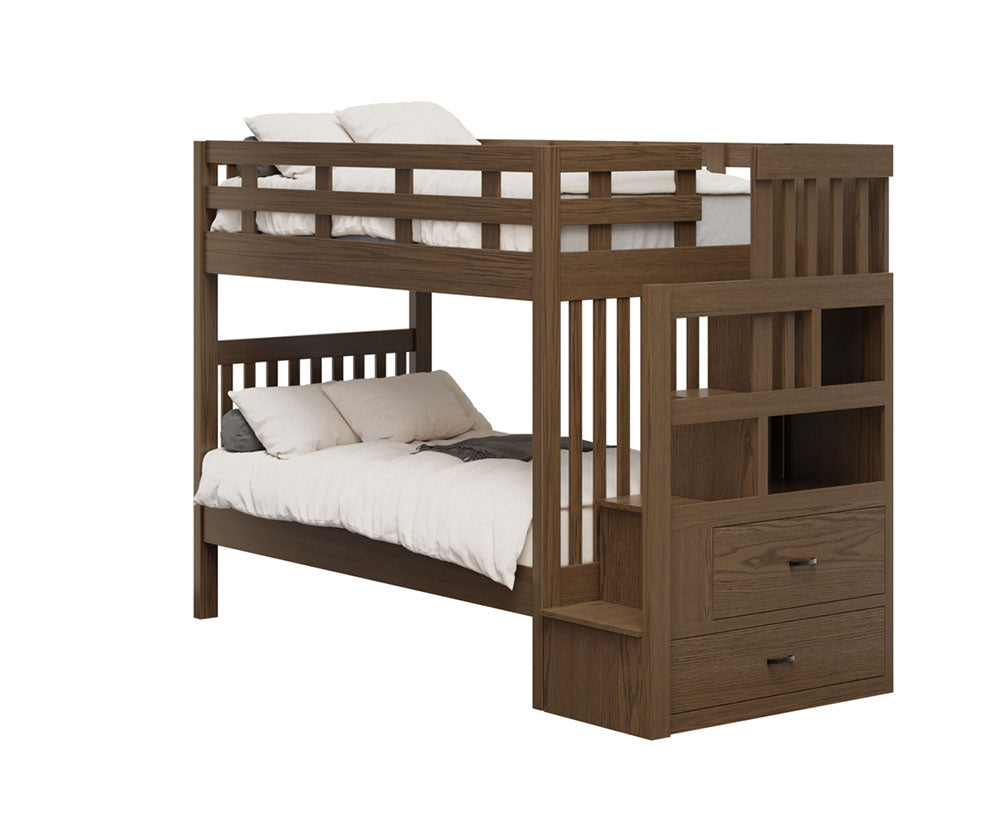 Kingston Twin xTwin Bunk Bed with Staircase
