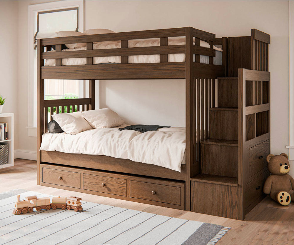 Kingston Twin xTwin Bunk Bed with Staircase