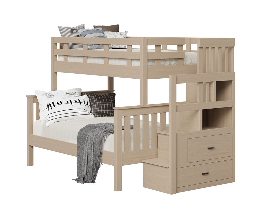 Fairmont Twin x Full Bunk Bed with Staircase