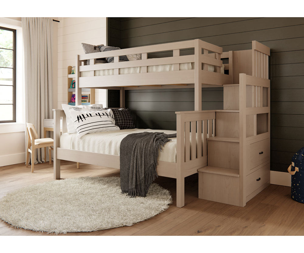 Fairmont Twin x Full Bunk Bed with Staircase