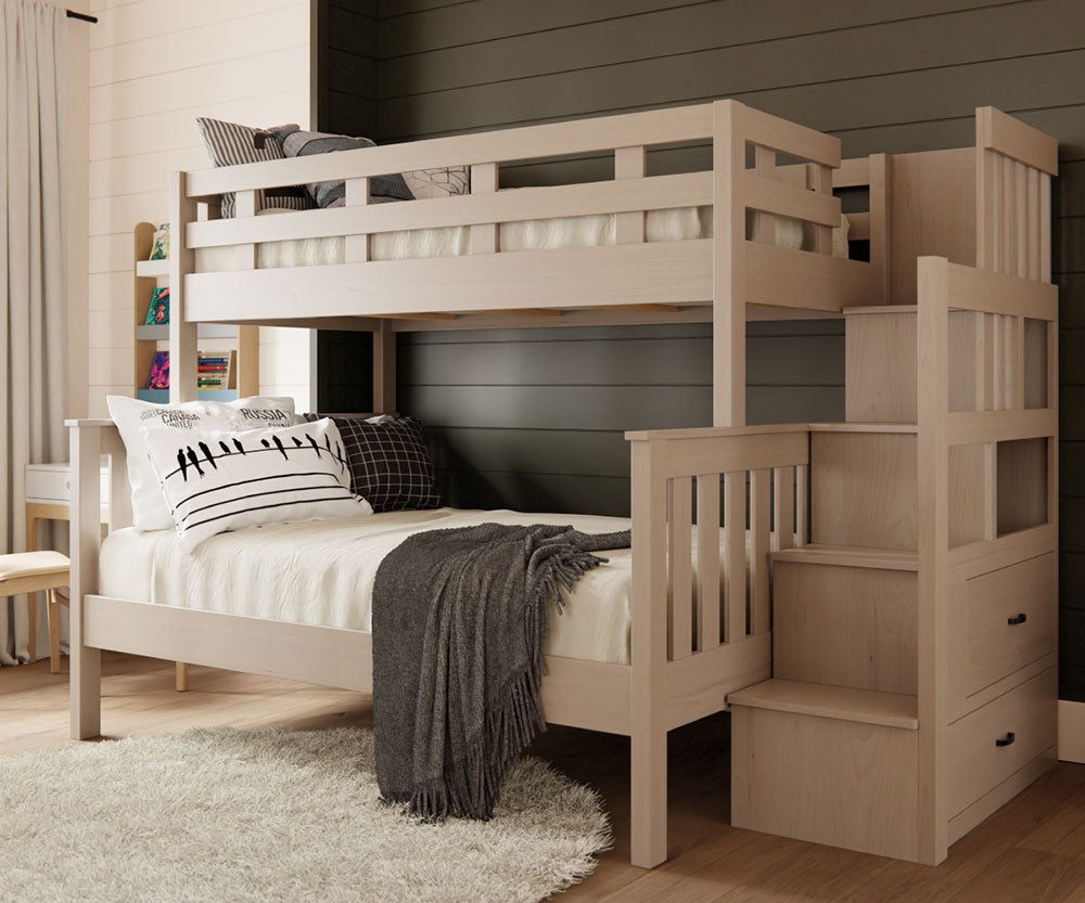 Fairmont Twin x Full Bunk Bed with Staircase