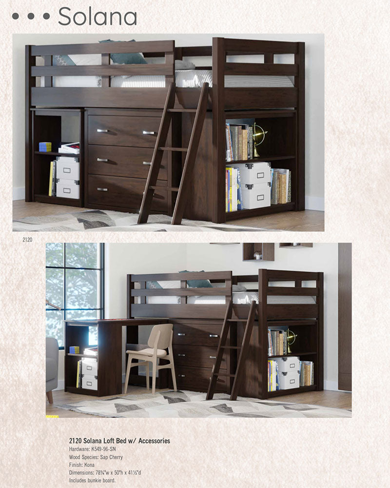 Solana Loft Bed w/ Accessories