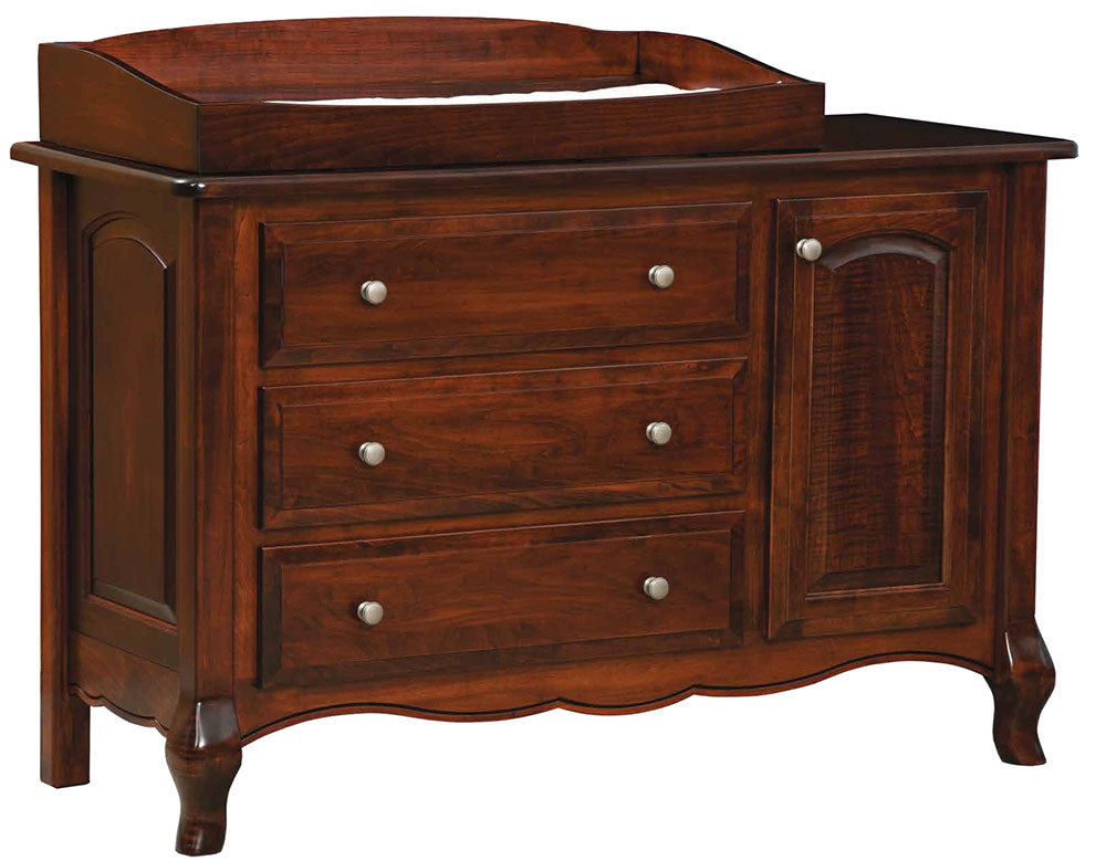 French Country 3 Drawer Dresser w/Door / Changing Table