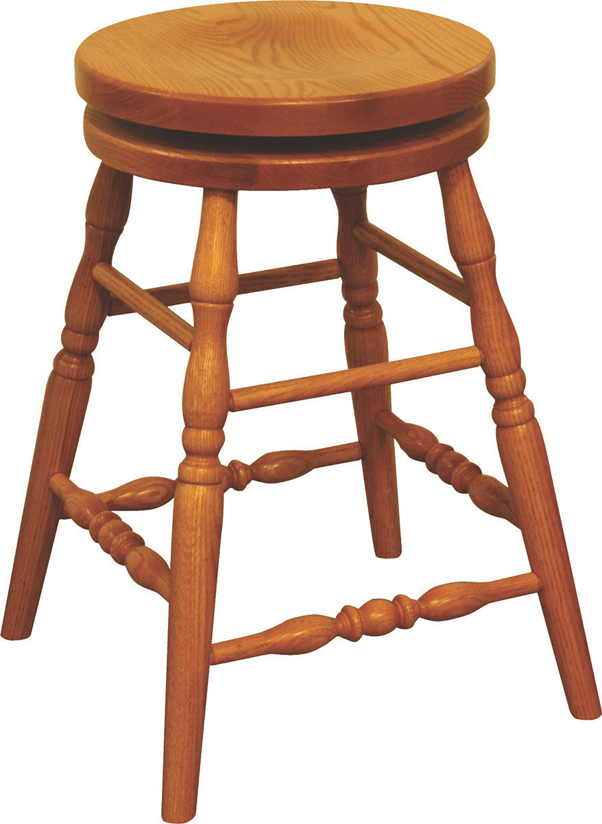 Turned Leg Swivel Bar Stool