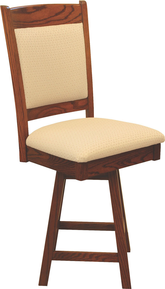 Franklin Swivel Bar Stool with Fabric Seat and Back