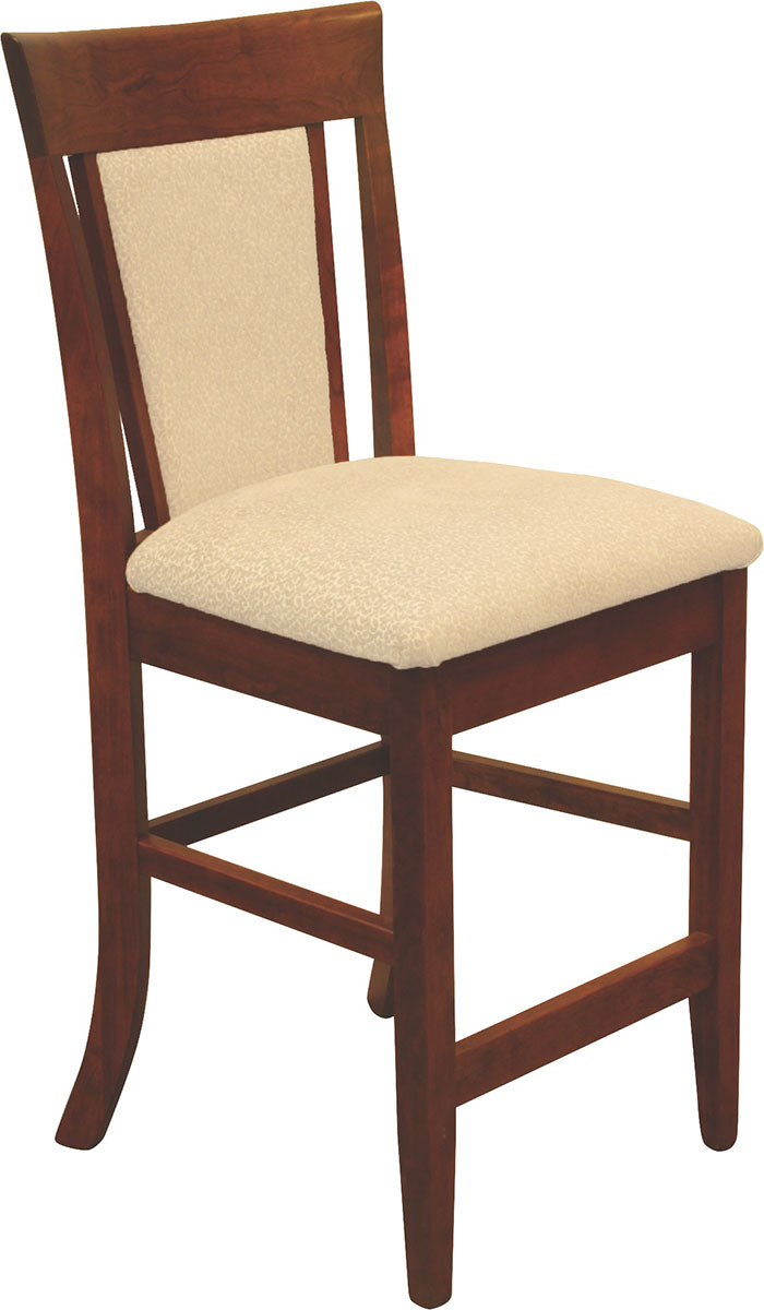 Old World OW Shaker Bar Stool with Fabric Seat and Back