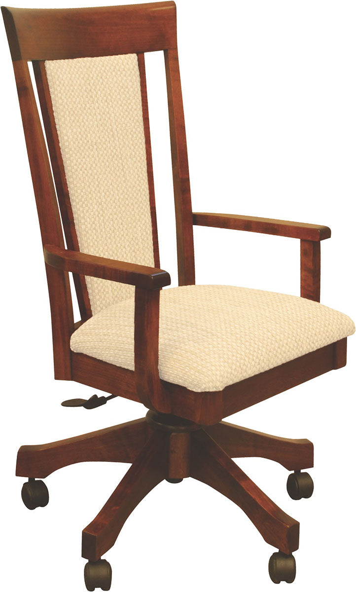 Old World OW Shaker Desk Chair with Fabric Seat and Back