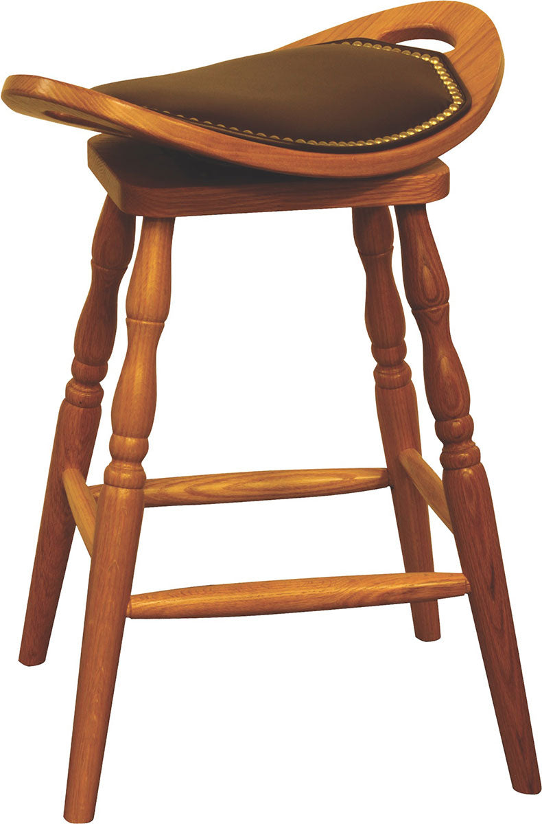 Swivel Saddle Bar Stool with Fabric Seat