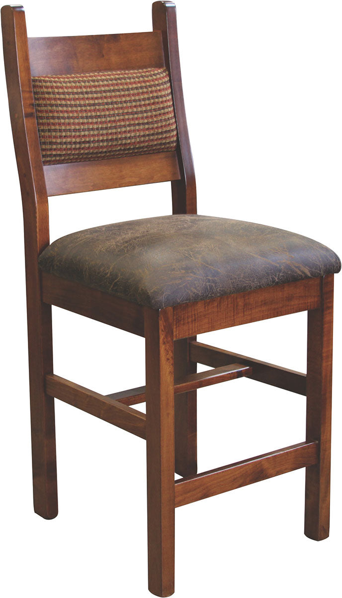 Tony Ladderback Bar Stool with Fabric Seat and Back