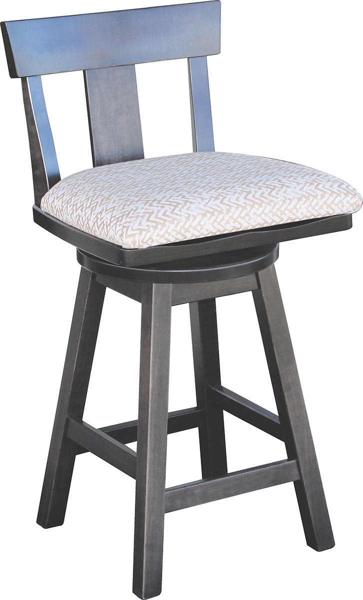 Towhee Swivel Bar Stool with Fabric Seat and Back