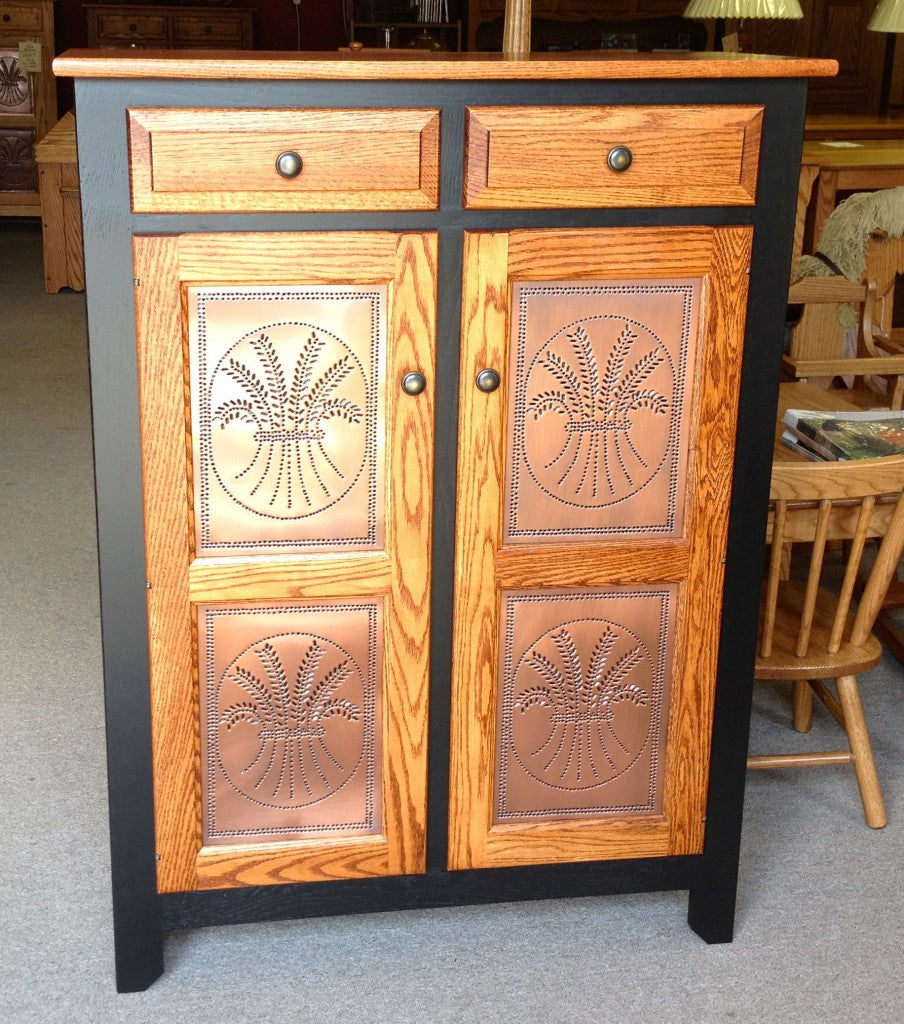 Pie Safe w/ Wheat Door Panels and Two Tone Finish