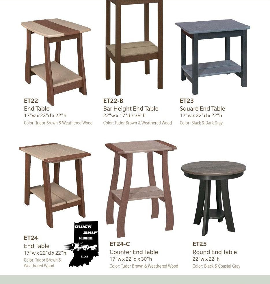 Poly Bar Height End Table 36" High