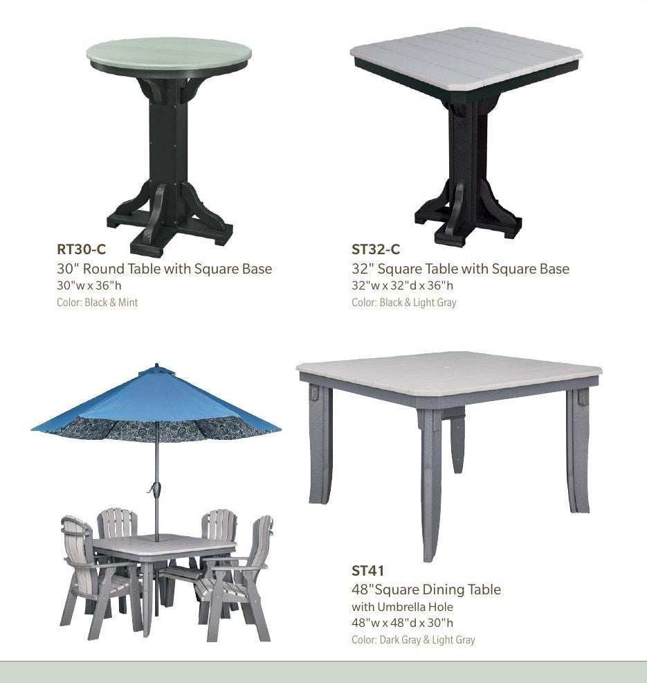Poly 30" Round Table - Counter Height 36"