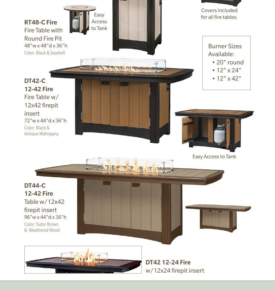 Poly Fire Table 96"W
