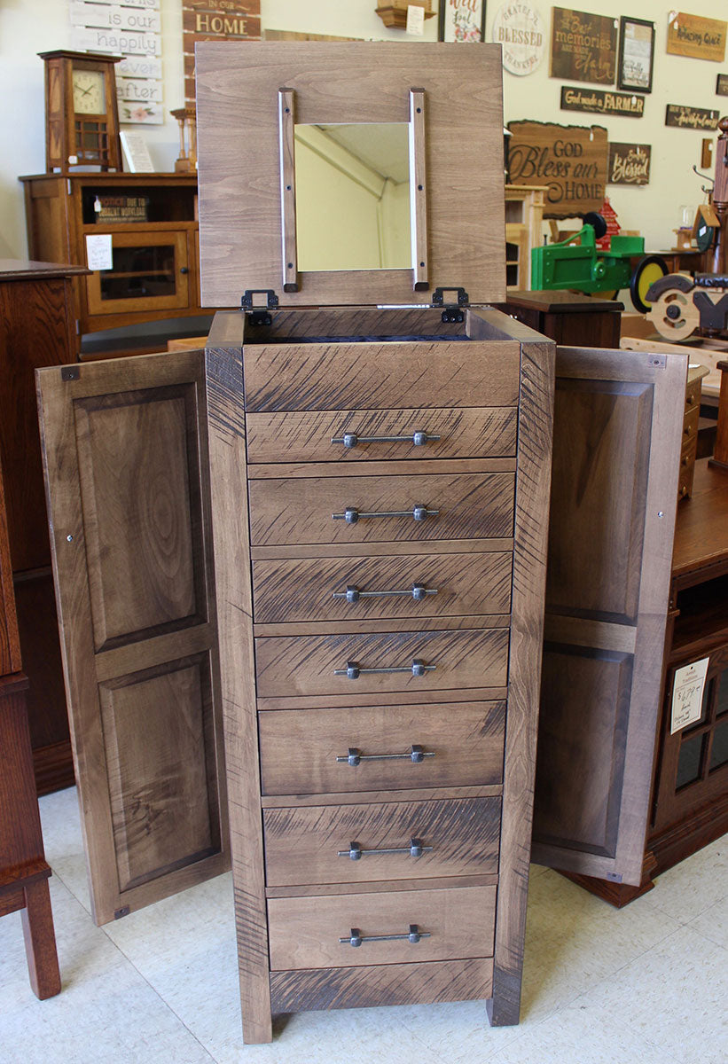 Alpine Rough Sawn Jewelry Armoire