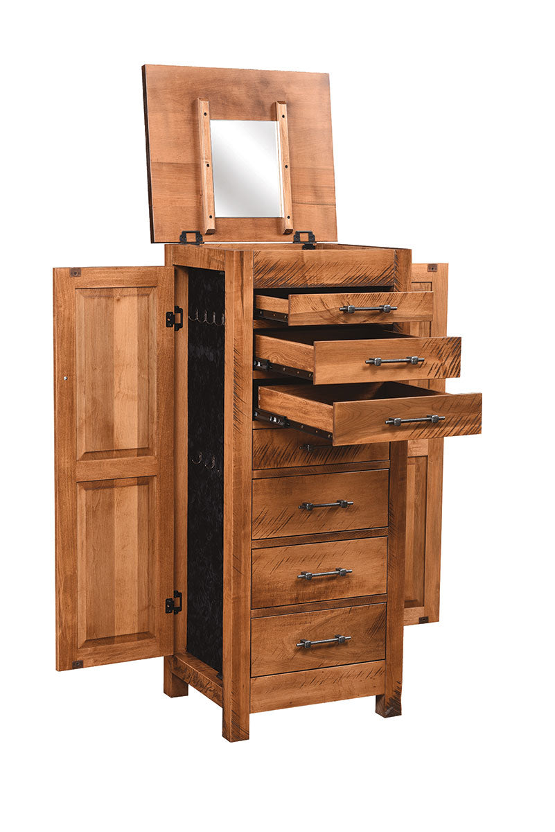 Alpine Rough Sawn Jewelry Armoire