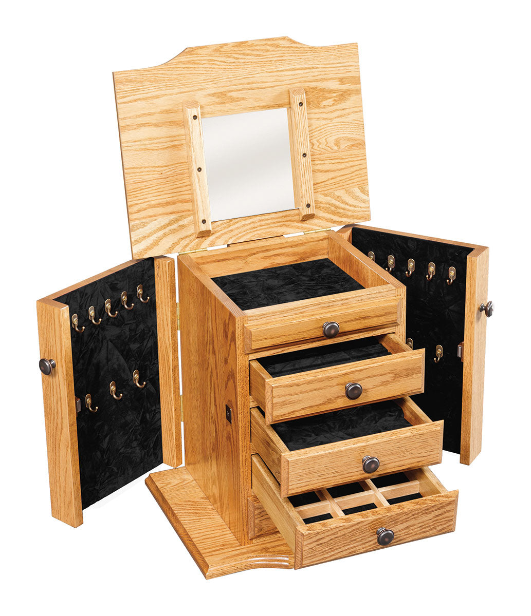 Queen Anne Dresser Top Jewelry Armoire