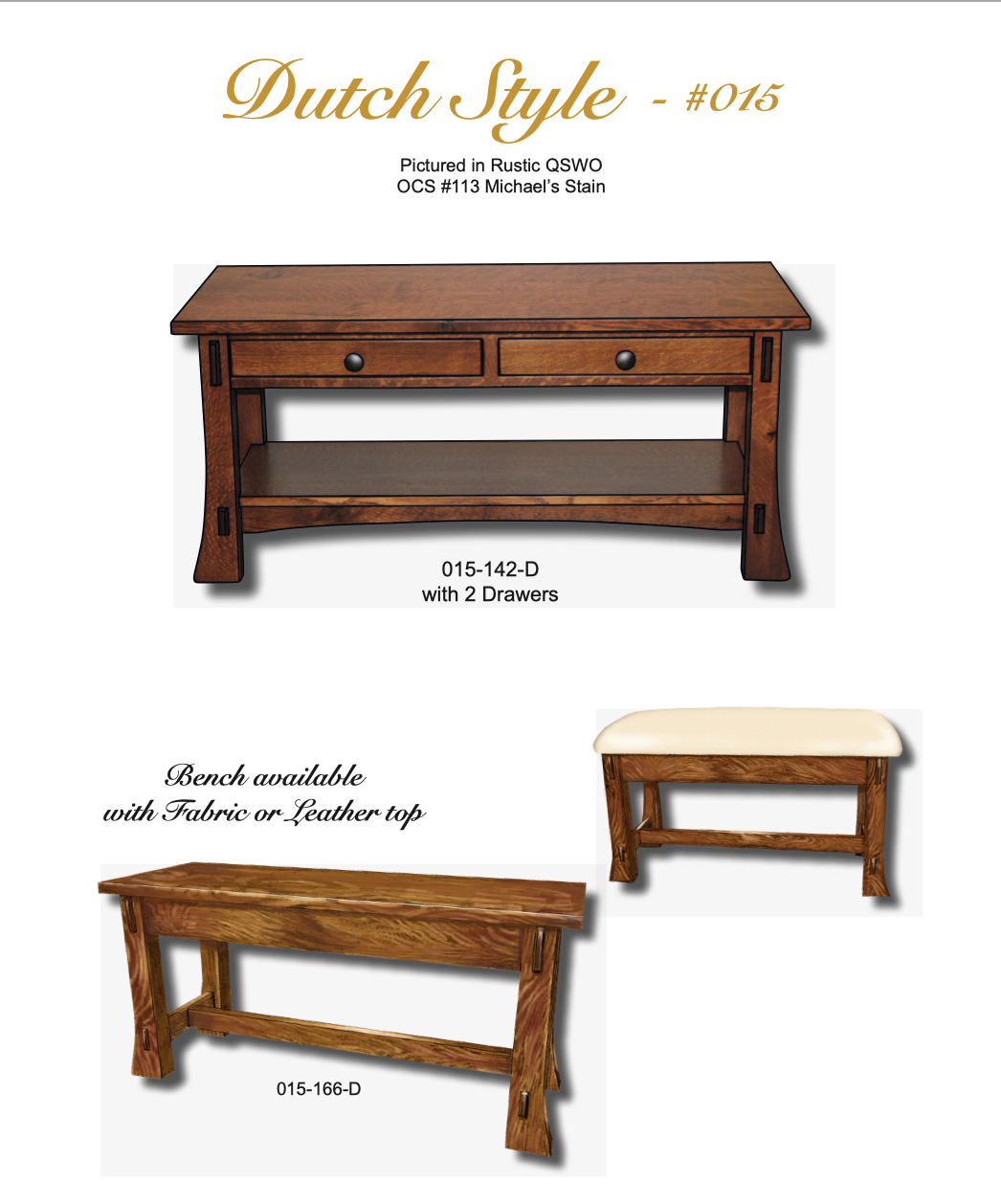 Dutch Enclosed 48" Coffee Table