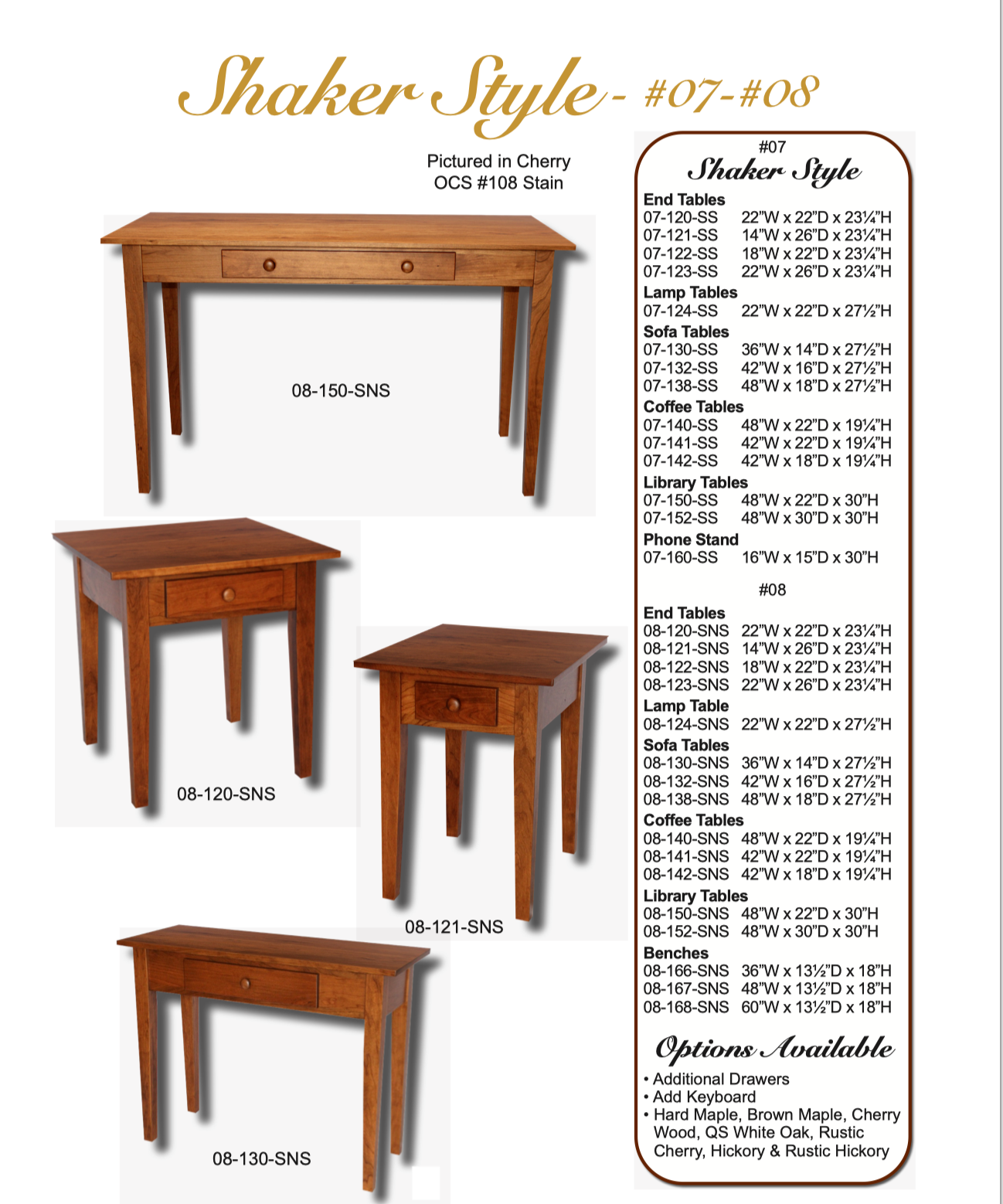 Shaker Style 48″ Sofa Table