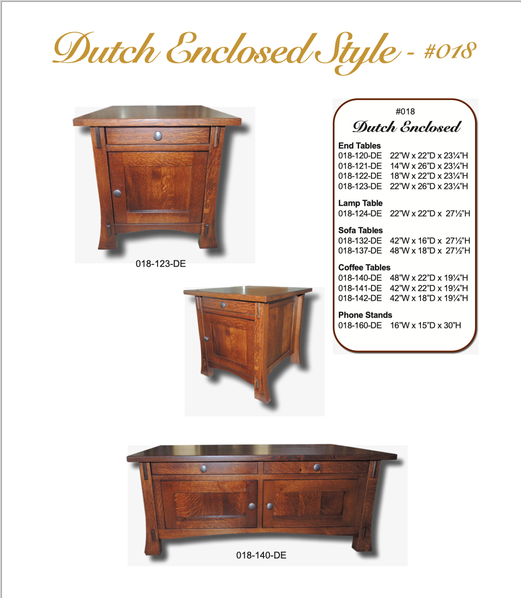 Dutch Enclosed 22" x 26" End Table With Drawer
